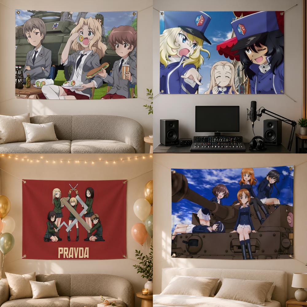 Outdoor Und Camping - Drapeaux muraux de l'anime militaire Girls