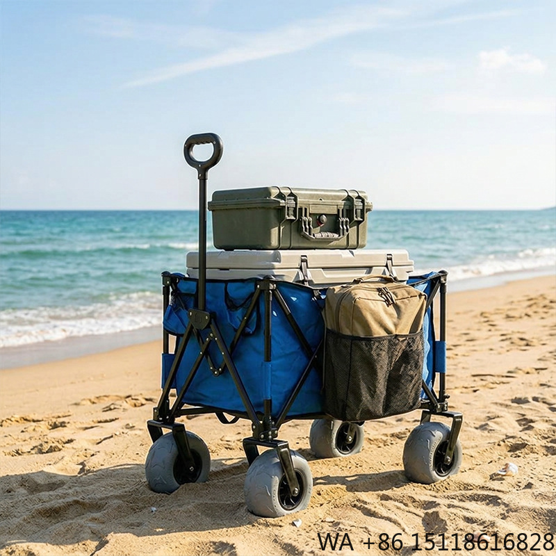 Outdoor Camping Folding Table - Chariot de plage pliable en métal