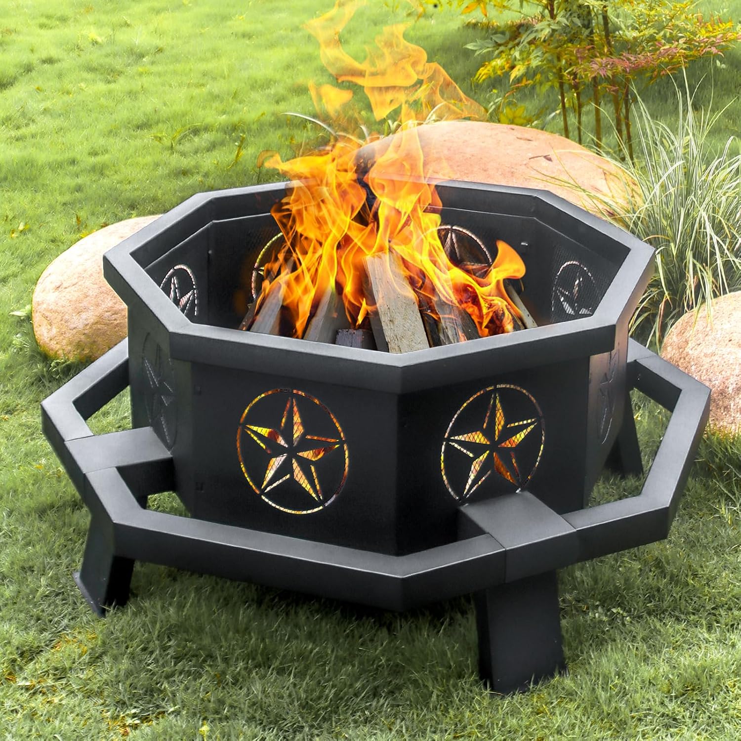 Outdoor Camping Fireplace - Brasero d'extérieur avec pelle à feu,