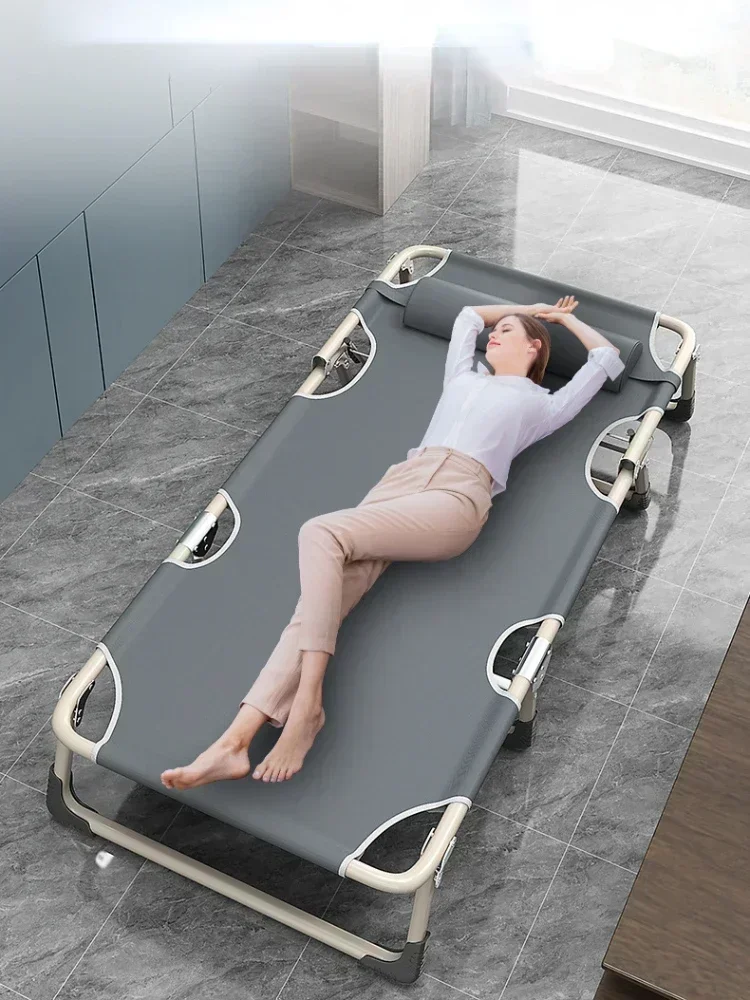 Outdoor Camping Cot - Chaise longue pliante double usage pour