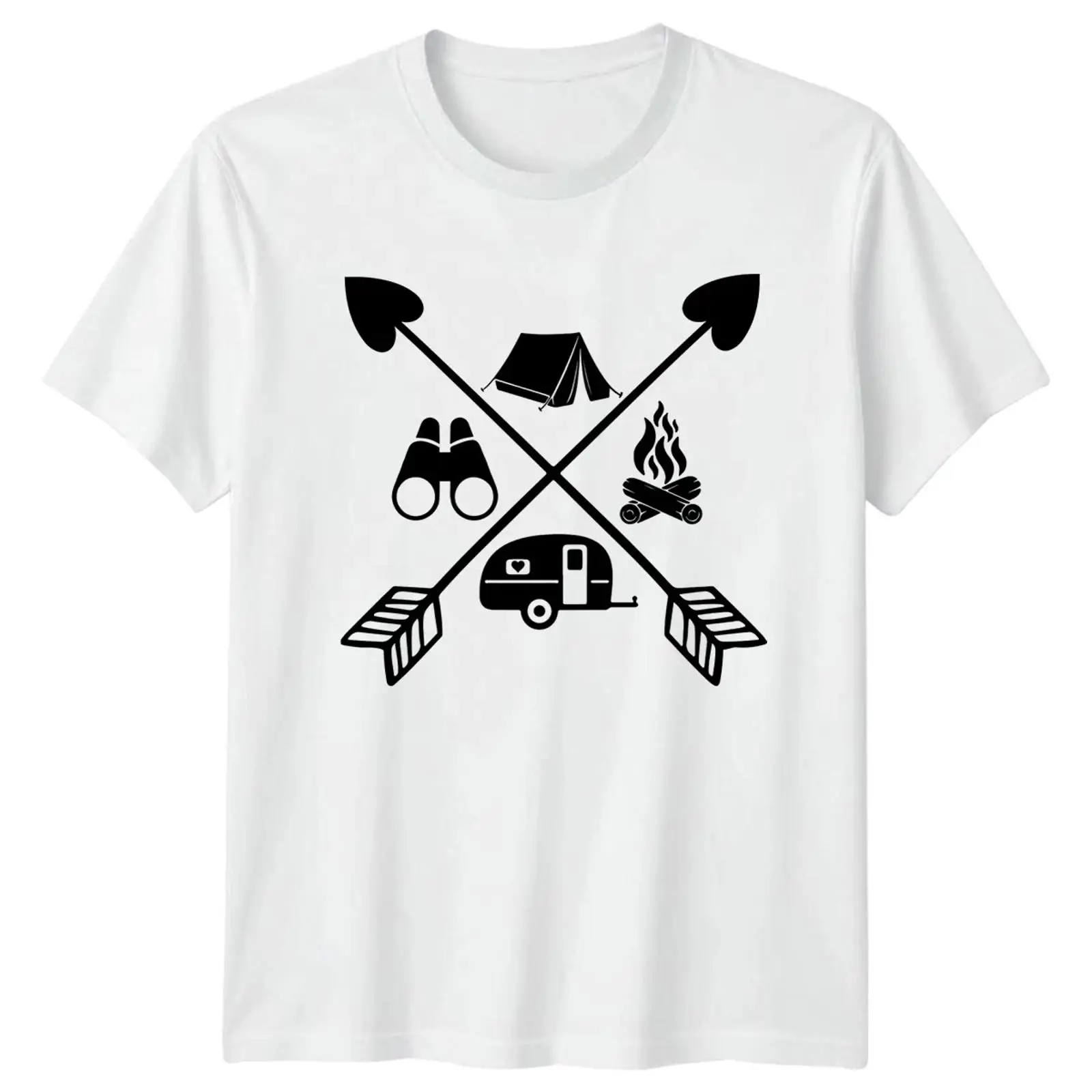 Outdoor Und Camping - T-shirt vintage délavé et polyvalent pour