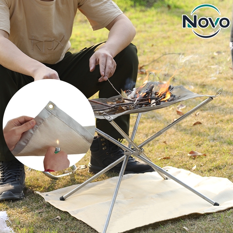 Outdoor Camping Fireplace - Tapis ignifuge pour camping en plein