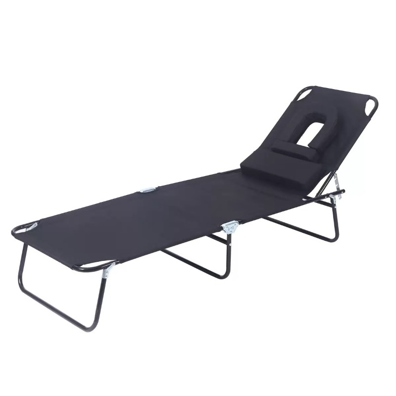Outdoor Camping Cot - Chaise longue pliable ultra-légère, lit de