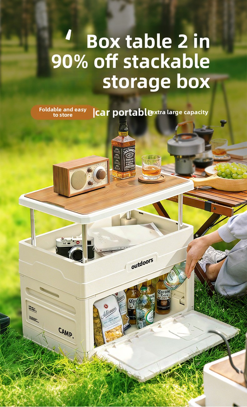 Outdoor Camping Folding Table - Boîte de rangement pliable pour le