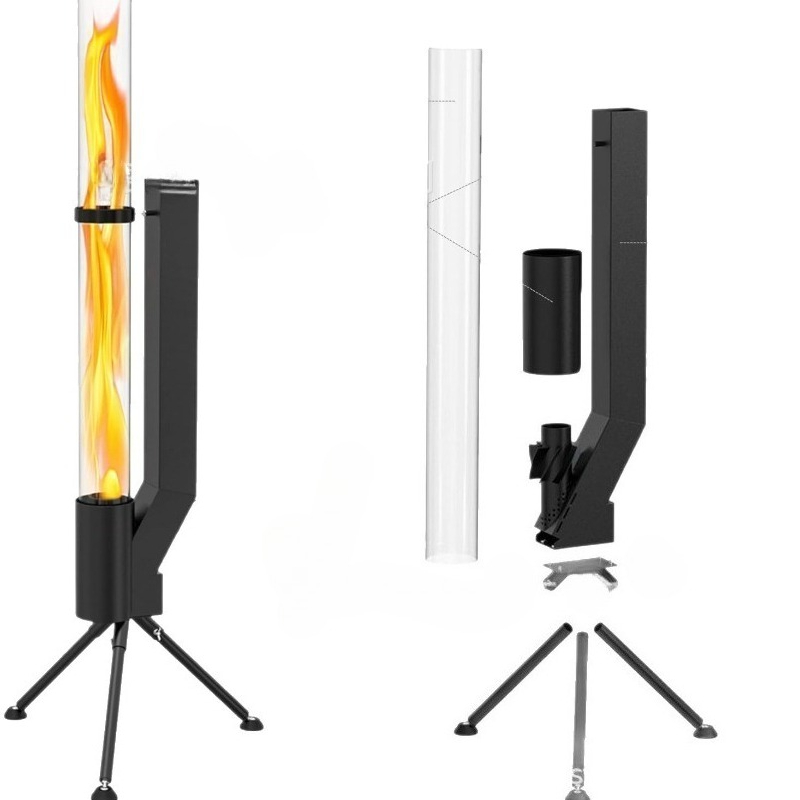 Outdoor Camping Fireplace - Poêle vertical à fusée - Brûleur